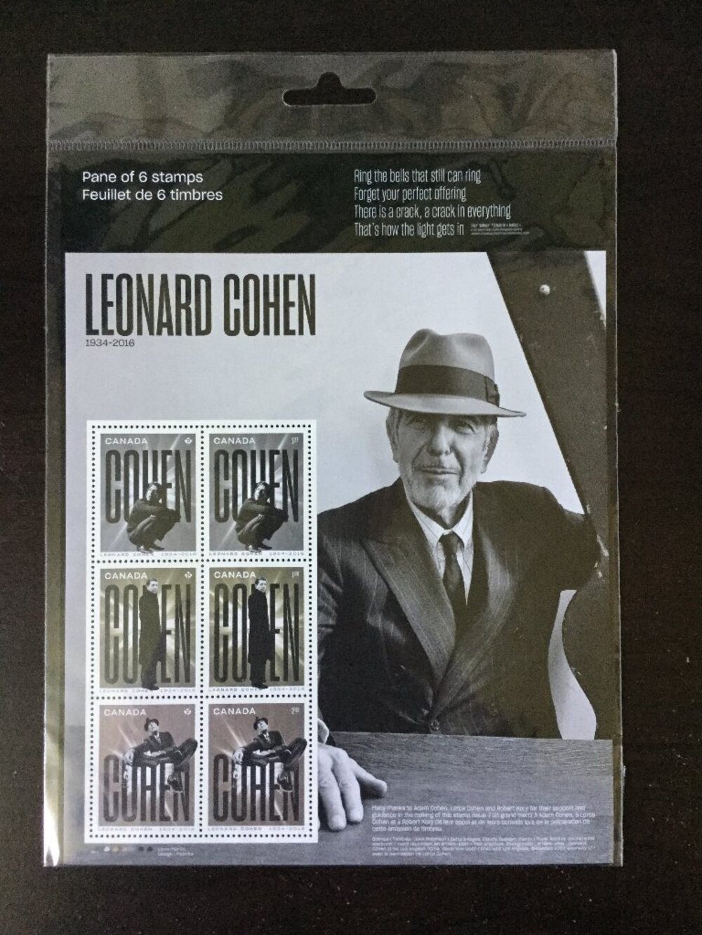Leonard Cohen Commemorative Stamps